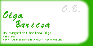 olga baricsa business card